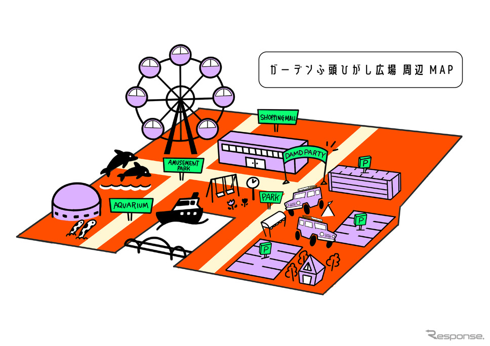 ガーデンふ頭ひがし広場 周辺マップ《図版提供:DAMD》
