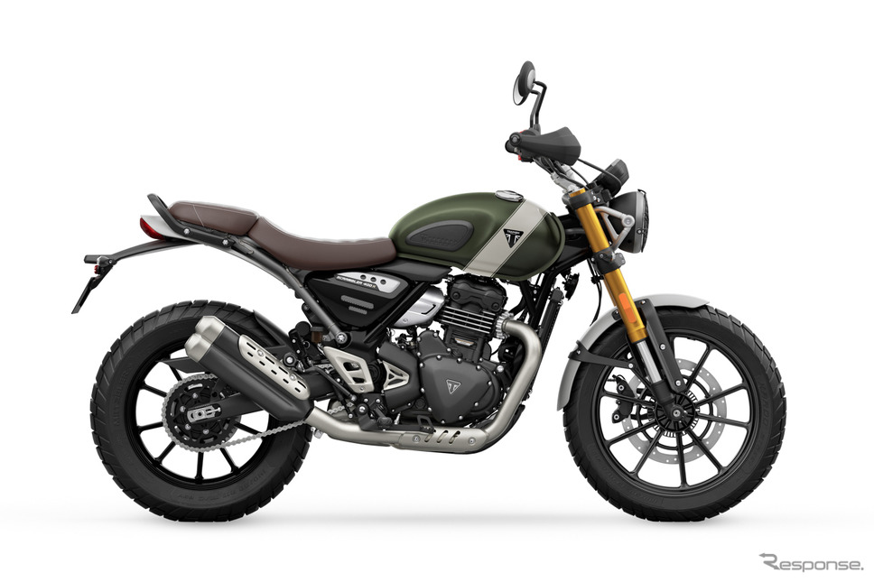 トライアンフ スクランブラー400X(マットカーキ×フュージョンホワイト)《写真提供:トライアンフモーターサイクルズジャパン》