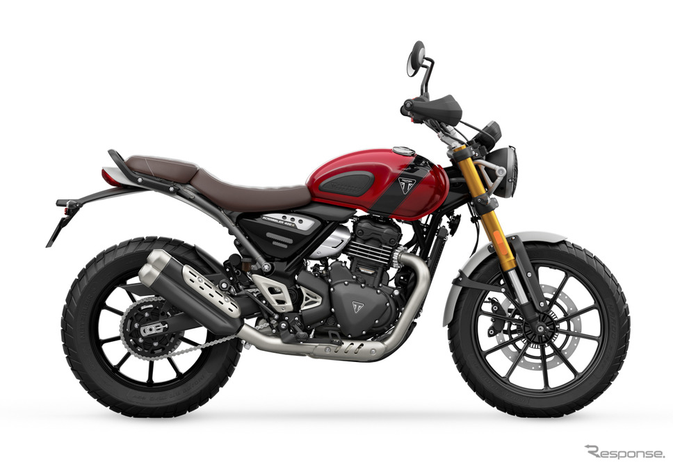 トライアンフ スクランブラー400X(カーニバルレッド×ファントムブラック)《写真提供:トライアンフモーターサイクルズジャパン》