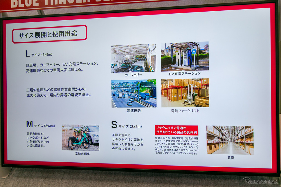 現代ならではの防災用品、リチウムイオンバッテリー火災用のブランケット…東京国際消防防災展2023