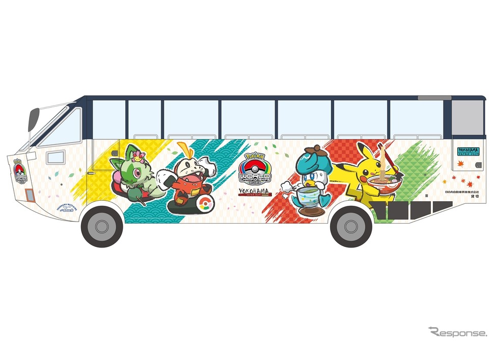 水陸両用バス『スカイダック』がポケモンデザインに《画像提供 日の丸自動車興業》