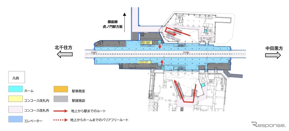 地下1階平面図《画像提供 東京メトロ》