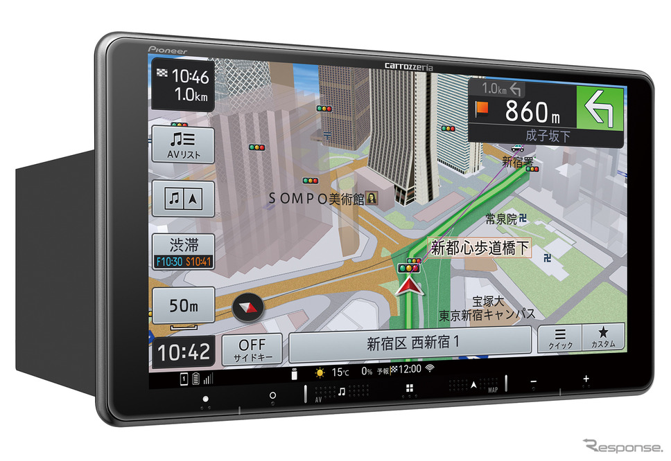 “簡易型”の「タイムアライメント」が搭載されたAV一体型ナビの一例(カロッツェリア・楽ナビ)。Photo by カロッツェリア