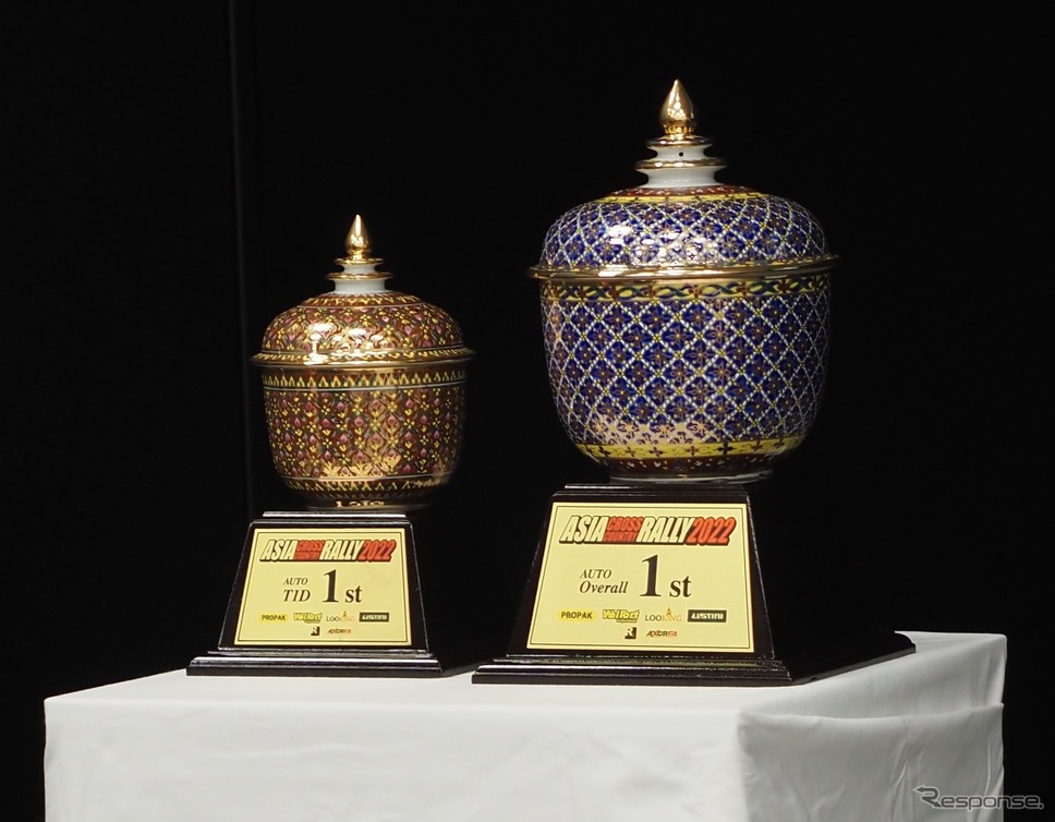 昨年の優勝トロフィー《写真撮影 家本浩太》