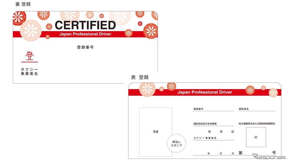 法人タクシーの運転者証《画像提供 国土交通省》