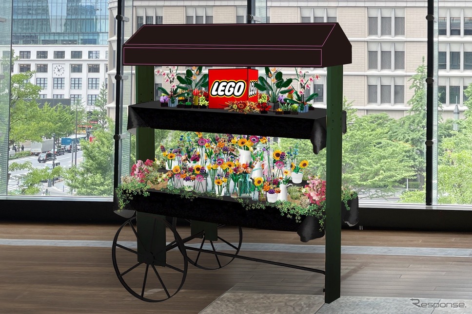 フラワーワゴン　LEGO, the LEGO logo and the Minifigure are trademarks of the LEGO Group. (c) 2023 The LEGO Group.《写真提供 レゴジャパン》