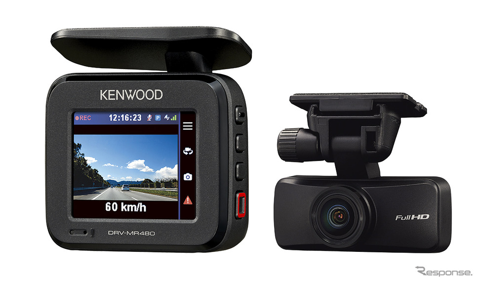 ケンウッド 前後撮影対応2カメラドライブレコーダー DRV-MR480《写真提供：JVCケンウッド》