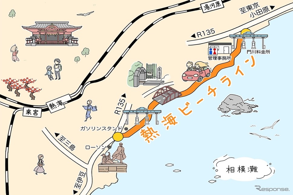 2023年4月より「ETCX」が使用可能となった「熱海ビーチライン」。《画像提供 ETCソリューションズ》