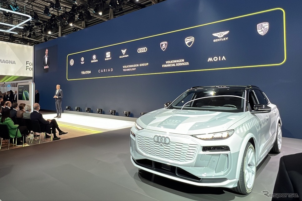 アウディ Q6 e-tron のプロトタイプ(IAAモビリティ2023)《写真撮影 三浦和也》