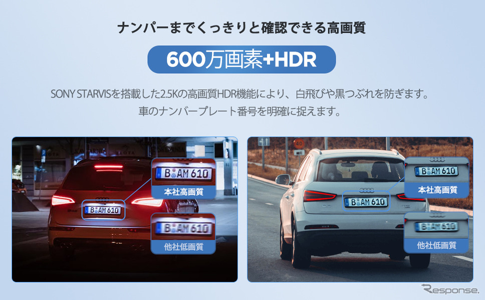 ナンバーまでくっきりと確認できる高画質《写真提供:SHENZHEN VIOFO TECHNOLOGY》