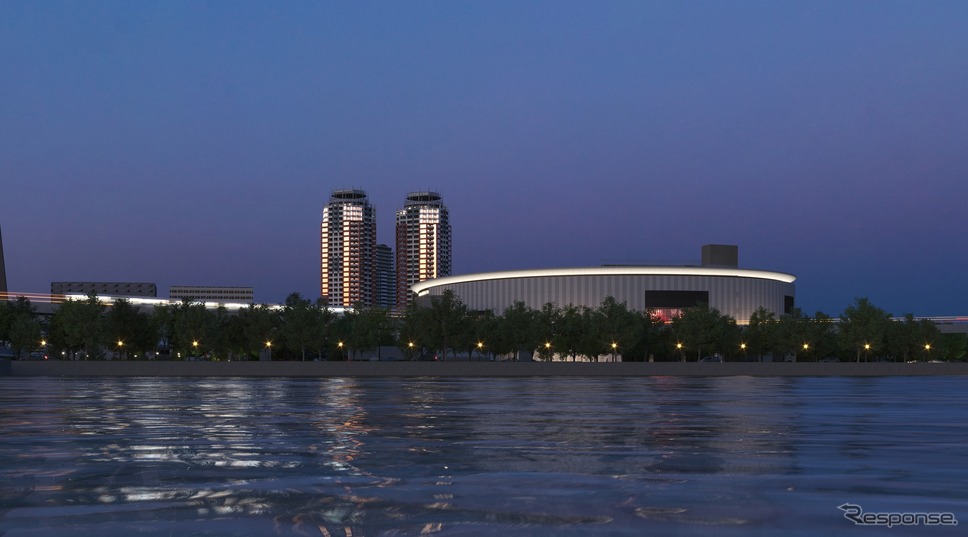 TOYOTA ARENA TOKYO 外観(夜・遠景)《画像提供 トヨタ自動車》