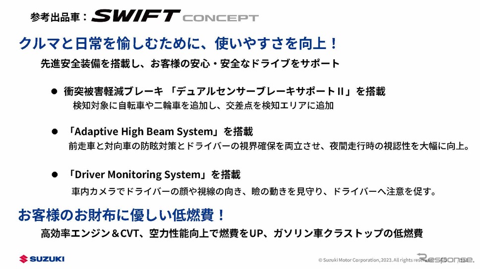 安心・安全なドライブをサポートする先進安全技術もしっかり装備。《写真提供 スズキ株式会社》