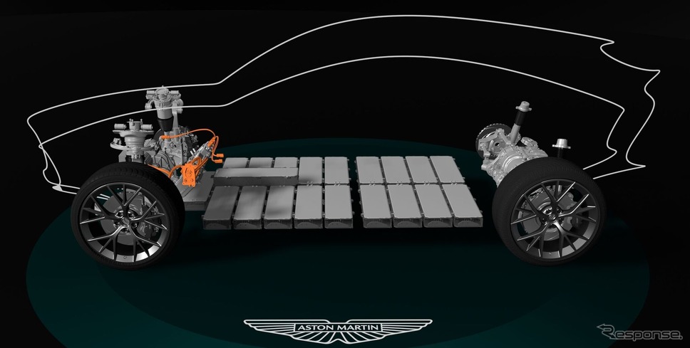 アストンマーティンの次世代高性能EVの車台のイメージスケッチ《photo by Aston Martin》