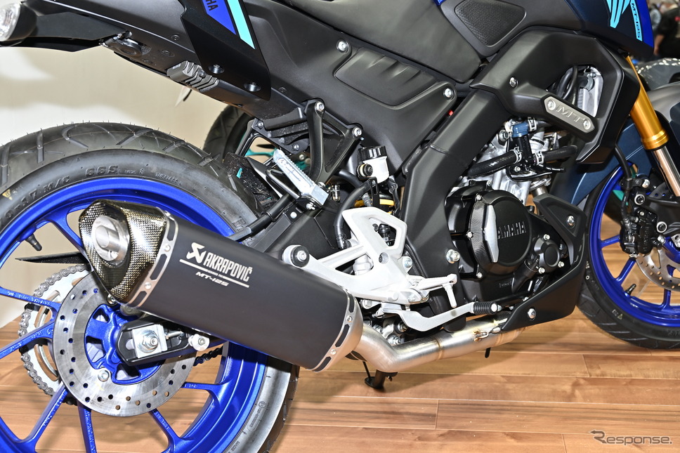 ヤマハ MT-125 アクセサリー装着車(写真は東京モーターサイクルショー2023出展車両)《写真撮影 雪岡直樹》