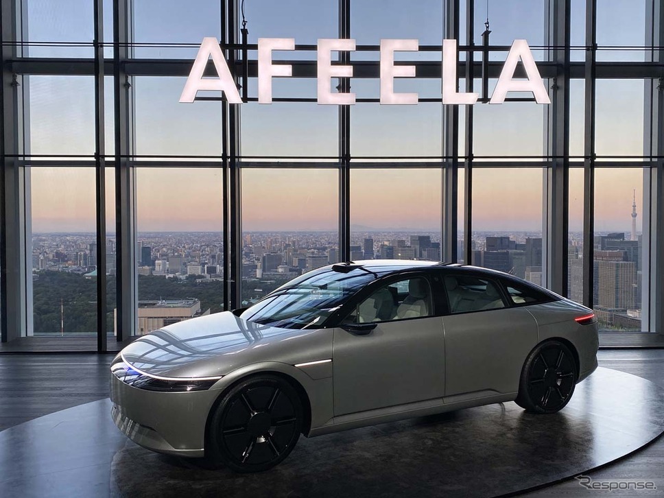 日本で初公開されたソニー・ホンダモビリティのスマートEV「AFEELA」のプロトタイプ第一号モデル《写真撮影 会田肇》