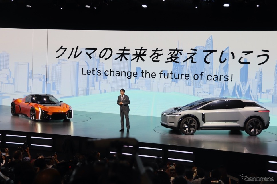 トヨタ自動車のプレスカンファレンス（ジャパンモビリティショー2023）《写真撮影 中尾真二》
