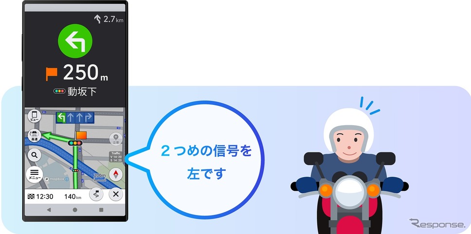 ライダーに最適なナビ案内《写真提供:パイオニア》