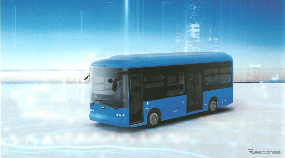 中型電気バス「J7」は、2024年1月1日より予約受付を開始、し、デリバリーは2025年秋を予定する《写真撮影 会田肇》
