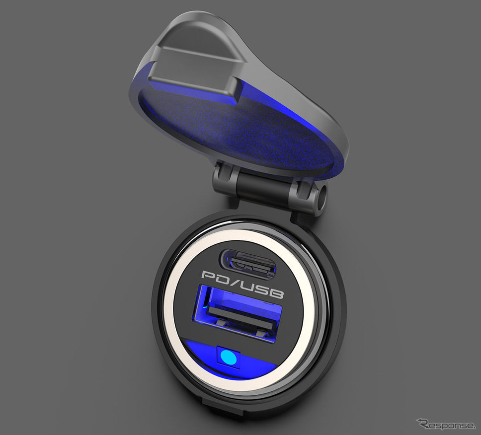 Kashimura・DC-PD20W USB 2ポート 自動判定 アンビエントライト付コンパクト(DC-057)Photo by カシムラ