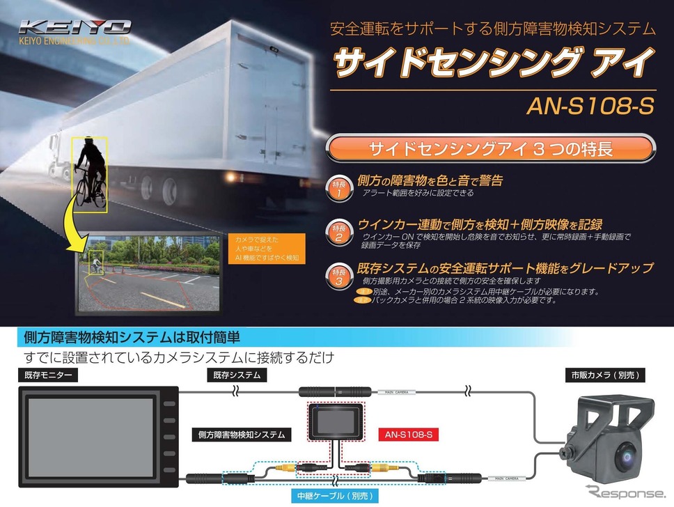 慶洋エンジニアリング、側方障害物検知システム「AN-S108-S」《写真提供 慶洋エンジニアリング》