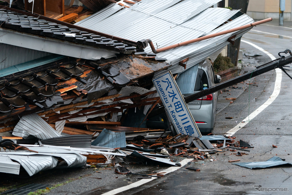 能登半島地震（1月3日、穴水町）《Photo by Tomohiro Ohsumi/Getty Image News/ゲッティイメージズ》