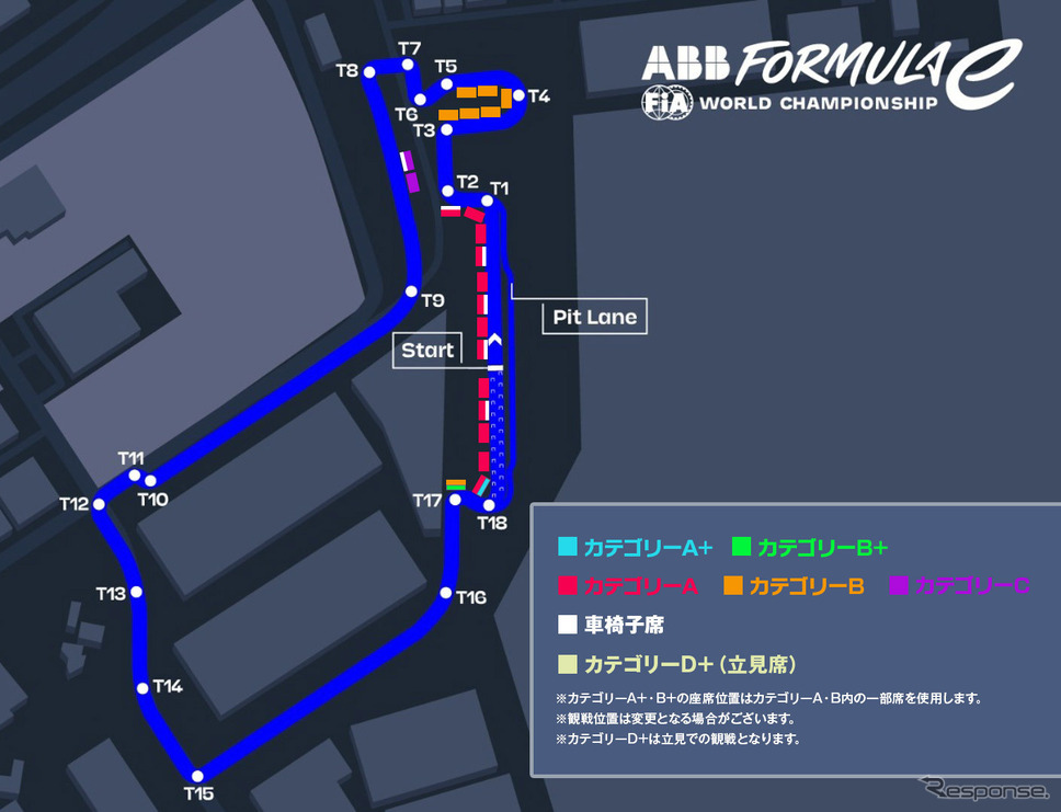 フォーミュラE東京大会のコース図。《写真提供 Tokyo E-Prix》