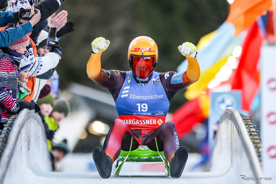 マックス・ランゲンハンが優勝（1月27日、リュージュ男子シングル）《Photo by Jan Woitas/picture alliance/ゲッティイメージズ》