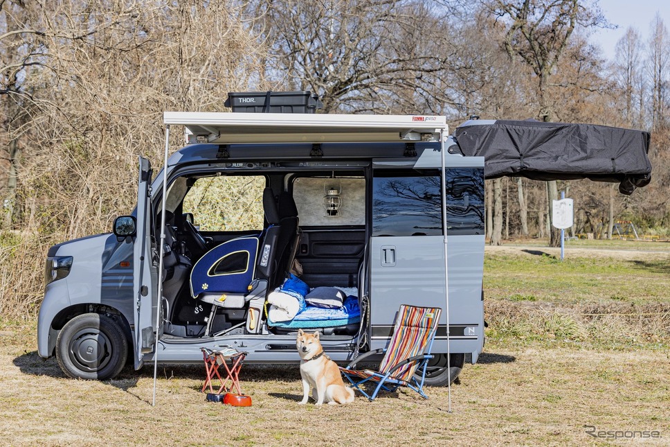N-VAN x Honda Dog“1人と1匹車中泊バージョン”《写真撮影 宮越孝政》