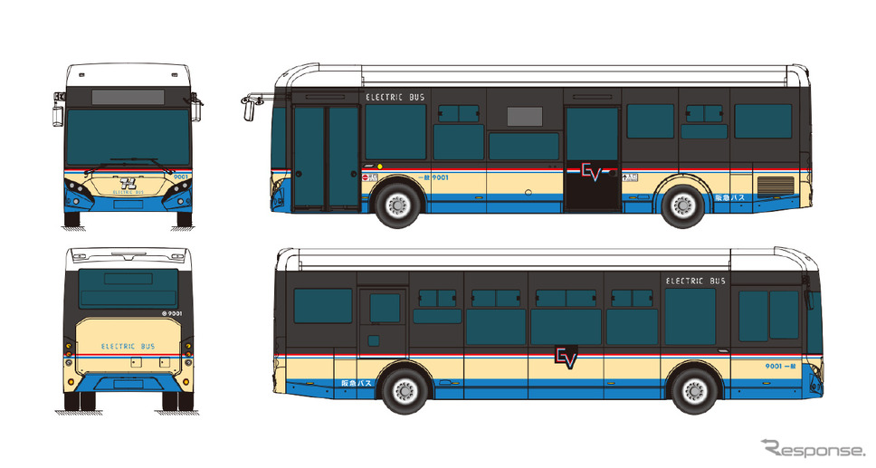 新デザインのEVバス車両《写真提供：阪急バス》