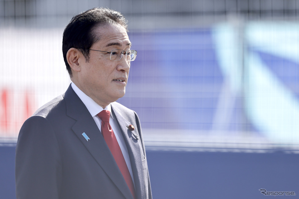 岸田首相（フォーミュラE東京E-Prix）《Photo by Qian Jun/MB Media/Getty Images Sport/ゲッティイメージズ》