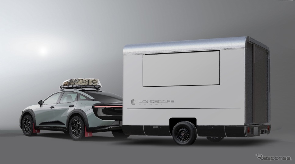 クラウン特別仕様車CROSSOVER RS “LANDSCAPE”とオフグリッドモバイルベースイメージ《写真提供 トヨタ自動車》
