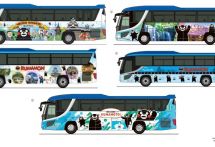 九州産交バスが「くまモン」デザインのラッピングバス運行開始