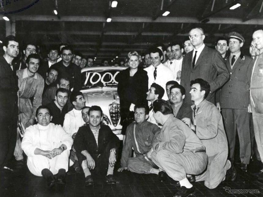 10万台生産セレモニー(1960年)《photo by Alfa Romeo》