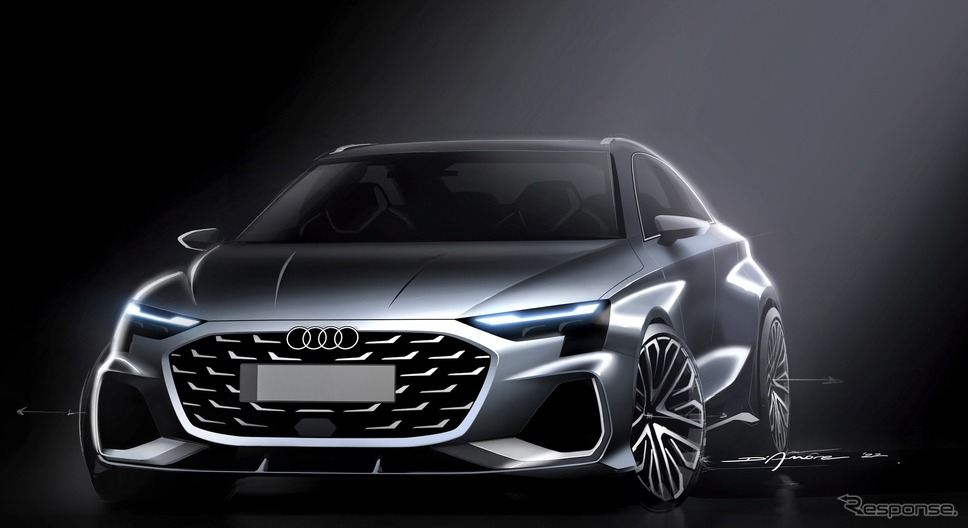 アウディS3改良新型デザインスケッチ《photo by Audi》