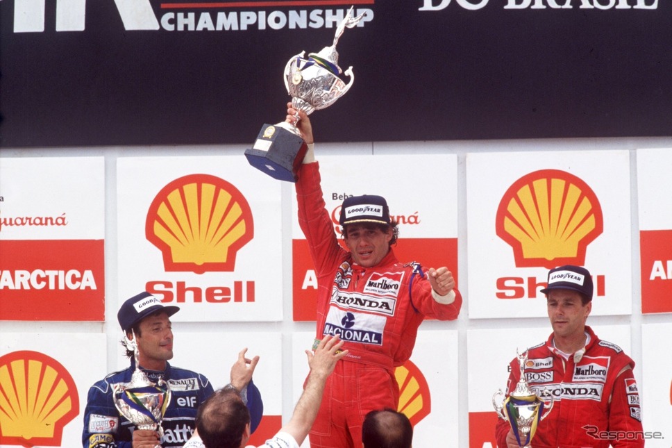1991年F1ブラジルGP、セナが優勝（1991年、マクラーレン）《Photo by Pascal Rondeau/Allsport/Getty Images Sport/ゲッティイメージズ》
