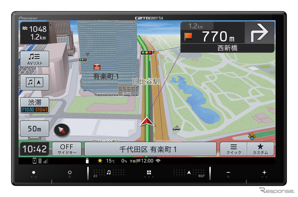 AVIC-RL521(ラージサイズタイプ):8V型 HD/TV/Bluetooth/USB/チューナー・AV 一体型メモリーナビゲーション《画像提供 パイオニア》