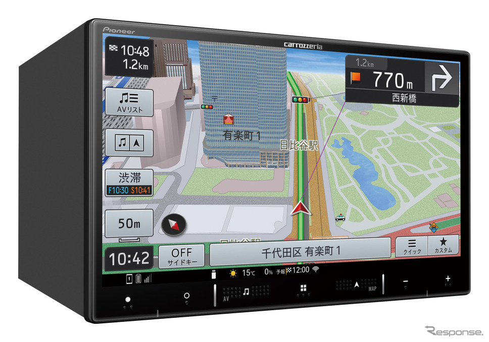AVIC-RL521(ラージサイズタイプ):8V型 HD/TV/Bluetooth/USB/チューナー・AV 一体型メモリーナビゲーション《画像提供 パイオニア》