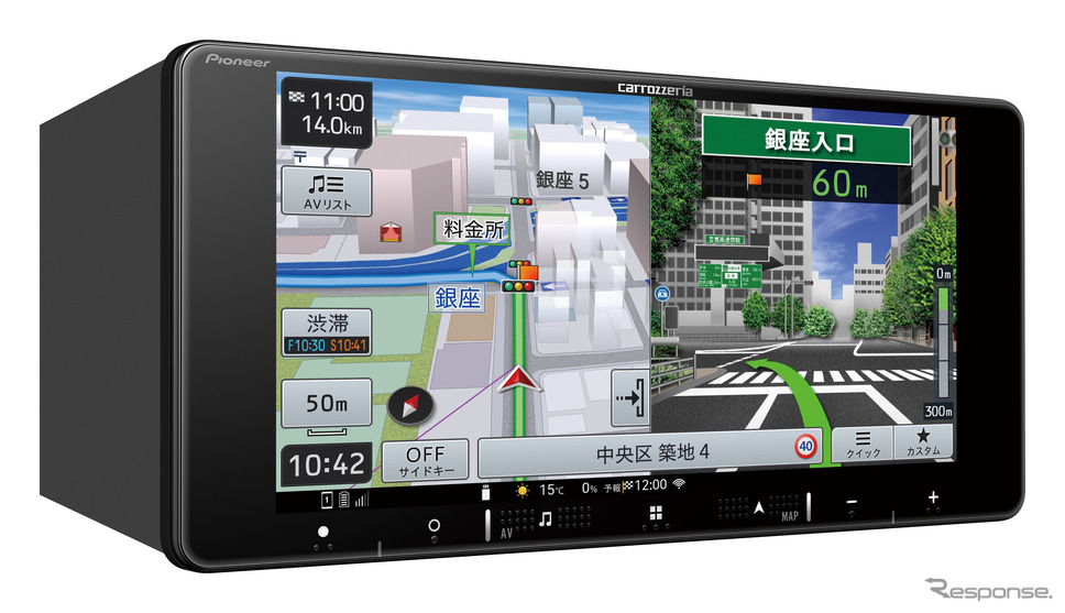 AVIC-RW121(200mm ワイドタイプ):7V型 HD/Bluetooth/USB/チューナー・AV 一体型メモリーナビゲーション《画像提供 パイオニア》