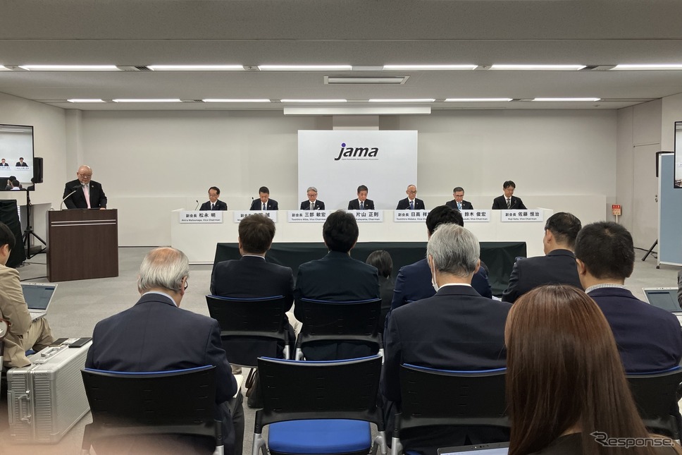 自工会記者会見(5月23日)《写真撮影 高木啓》