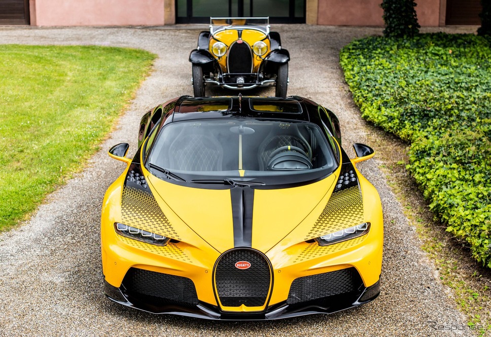 ブガッティ・シロン・スーパースポーツの「55 1 of 1」とタイプ55スーパースポーツ《photo by Bugatti》