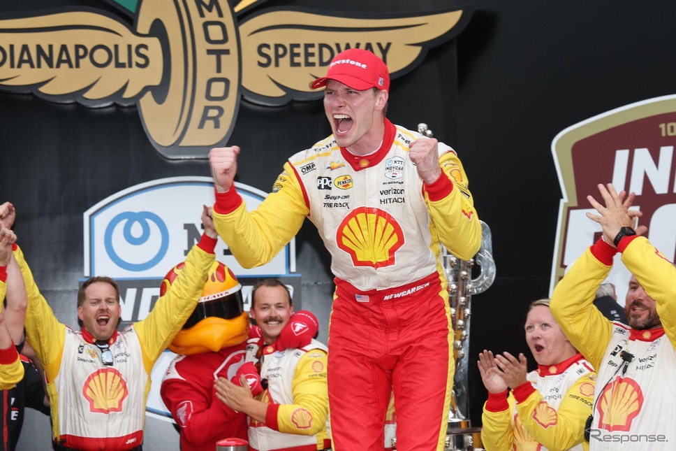 第108回インディ500を制した#2 ジョセフ・ニューガーデン。《©?INDYCAR》
