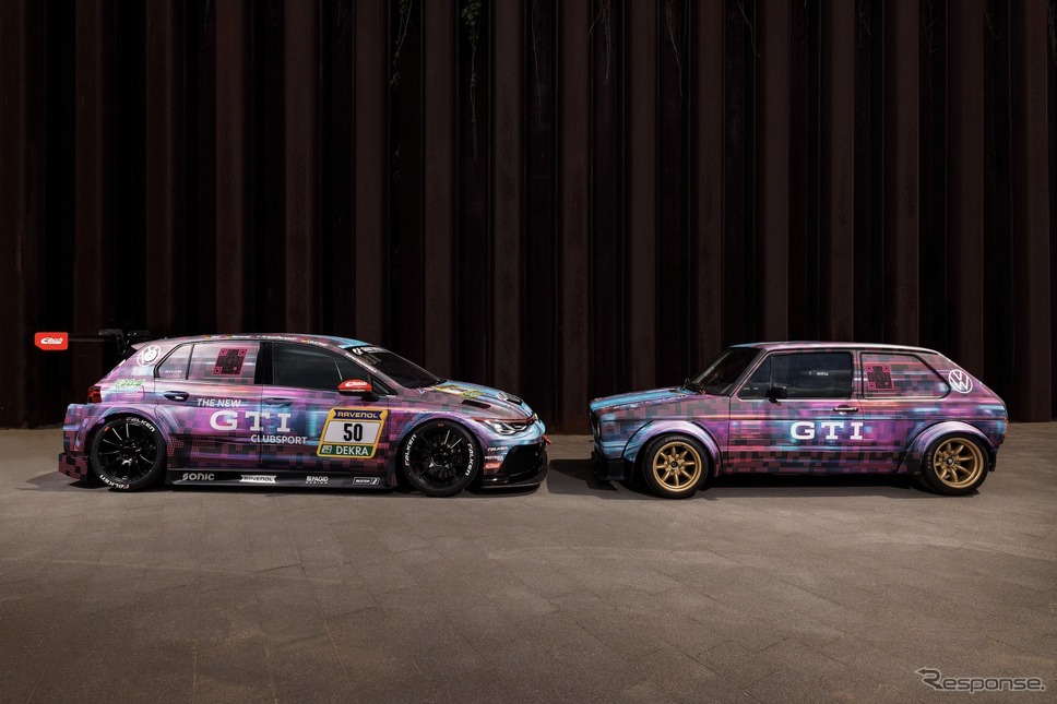 VW ゴルフGTI クラブスポーツ、ニュルブルクリンク24時間耐久レース仕様と初代ゴルフ《photo by VW》