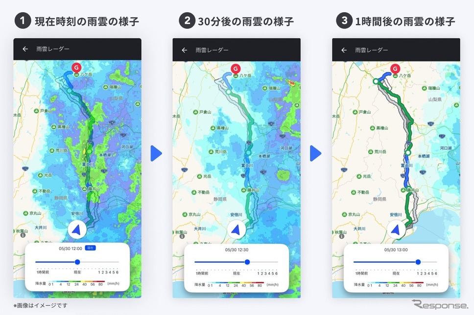 雨雲レーダーの使い方《画像提供 LINEヤフー》