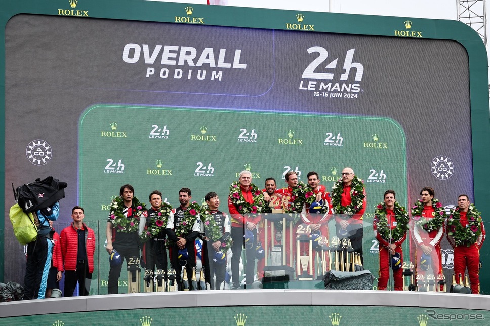 フェラーリ1-3フィニッシュ、トヨタが2位の表彰台(総合)。《Photo by TOYOTA》