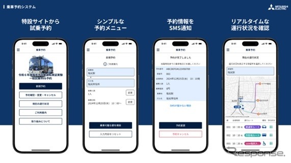 乗車予約:スマートフォン対応WEB予約システムで乗車申し込み(イメージ)《画像提供 アイサンテクノロジー》