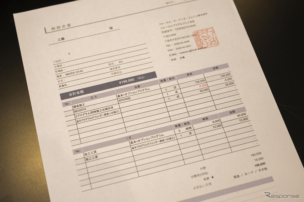 マツダ CX-60 ロードノイズ対策『調音施工』《写真撮影　土屋勇人》