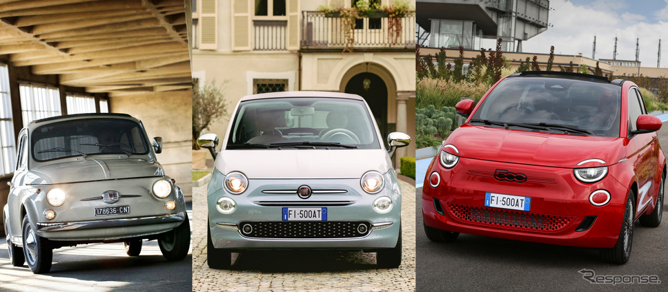 フィアット500。左から初代、2代目、3代目《photo by FIAT》