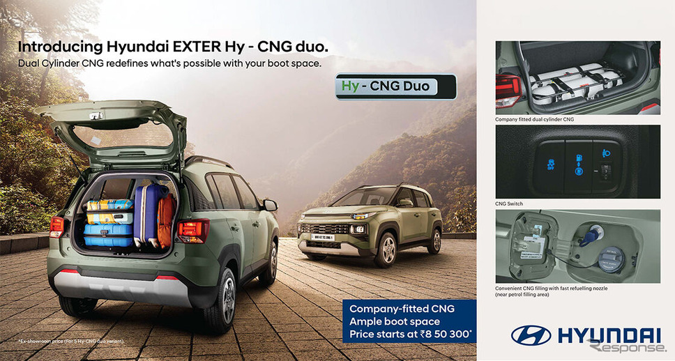 ヒョンデ・エクスター Hy-CNG Duo《photo by Hyundai》