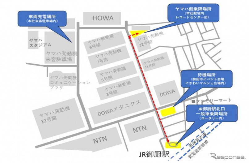 走行ルート(赤線箇所)《画像提供:ヤマハ発動機》