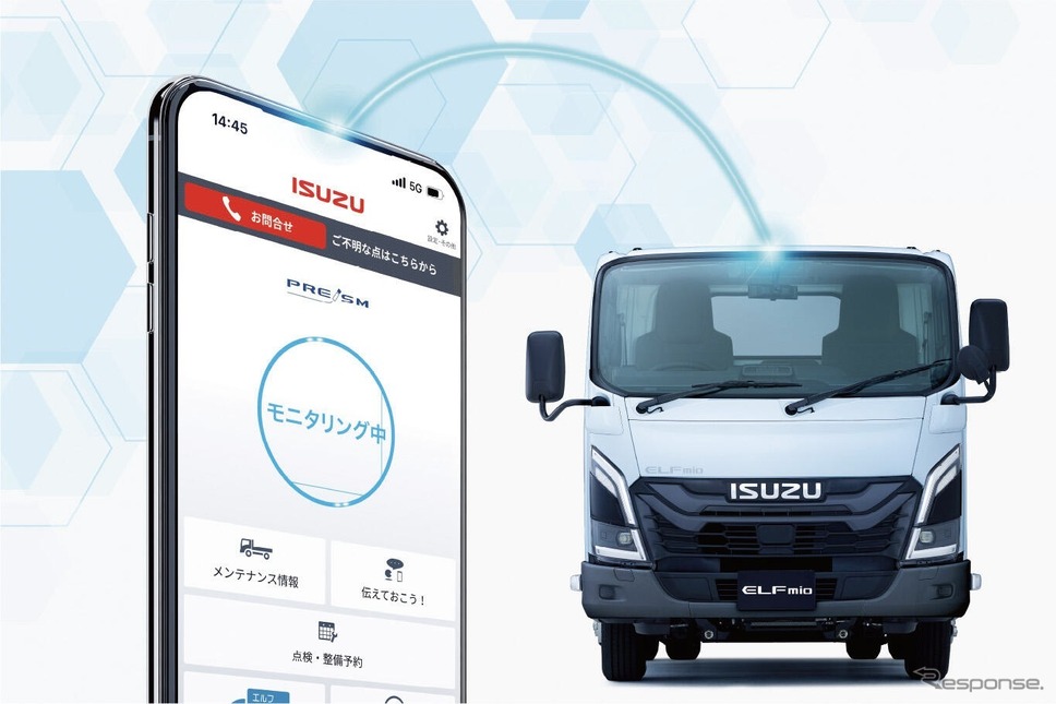 いすゞエルフミオ:つながるスマホ《写真提供 いすゞ自動車》